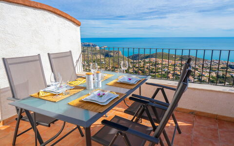 Moraira 905: Property, Furniture, Room, Table, Balcony, Building, Real Estate, Vacation, House, Apartment