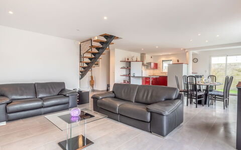 Maison du Port de Pêche: Furniture, Couch, Table, Property, Comfort, Lighting, Studio Couch, Interior Design, Floor, Flooring