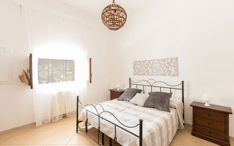 Villa Mediterranea: Bedroom, Furniture, Bed, Room, Property, Bed Sheet, Bed Frame, Interior Design, Bedding, Wall