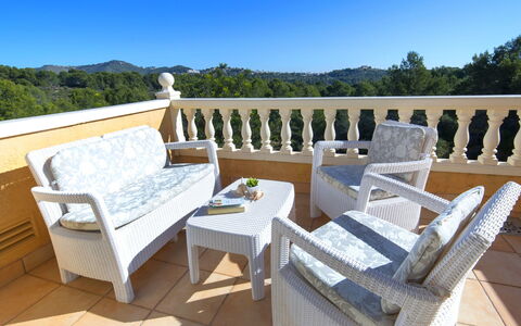 Del Pozo: Property, Furniture, Room, Real Estate, House, Villa, Patio, Building, Estate, Table