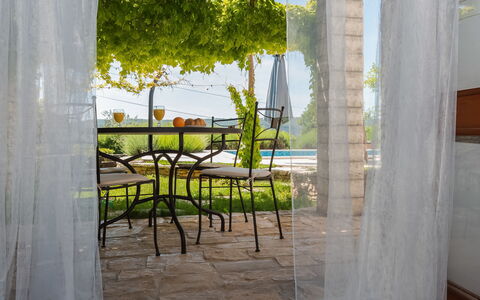 Villa Domenica: Property, Interior Design, Room, Yellow, Chair, Furniture, Architecture, Glass, House, Table