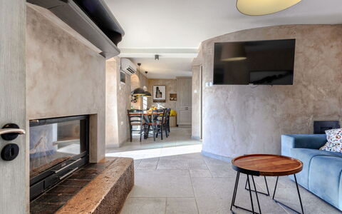 Villa Domenica: Flooring, Furniture, Interior Design, Floor, Ceiling, Lighting, Room, Couch, Chair, Living Room