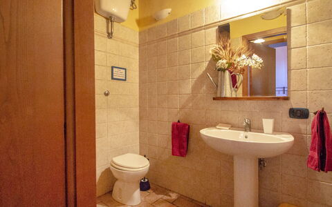 Podere Gioia: Bathroom, Room, Property, Toilet, Interior Design, Plumbing Fixture, Tile, Architecture, Wall, Building