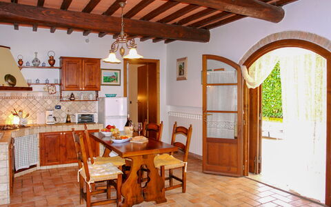 Podere Gioia: Furniture, Table, Wood, Chair, Interior Design, Living Room, Beam, Wood Stain, Floor, Flooring