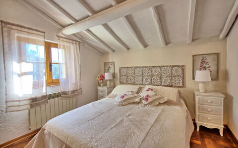 Casa Fioraie: Bedroom, Bed, Room, Furniture, Property, Ceiling, Interior Design, Bed Sheet, Bed Frame, Bedding