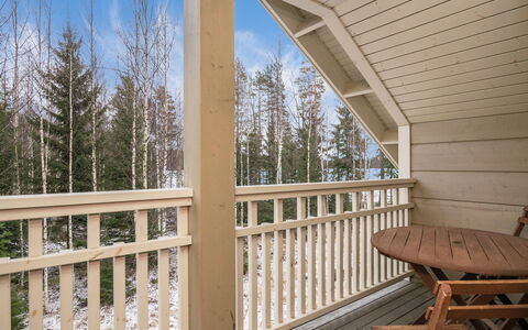 Villa Puronotko: Furniture, Chair, Outdoor Furniture, Table, Wood, Outdoor Table, Kitchen & Dining Room Table, Shade, Garden, Umbrella