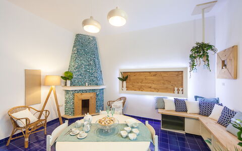 Villa Fontanelle: Plant, Furniture, Property, Decoration, Table, Couch, Azure, Interior Design, Lighting, Living Room