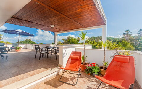Villa Pantanagianni Beach: Sky, Plant, Furniture, Property, Chair, Table, Shade, Outdoor Furniture, Interior Design, Tree