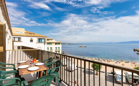 Can Panxo: Cloud, Sky, Water, Building, Azure, Seaside Resort, Table, Wood, Window, Shade