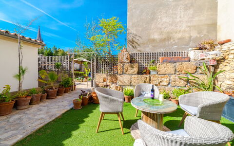 Can Canto: Plant, Furniture, Table, Chair, Flowerpot, Nature, Green, Azure, Outdoor Table, Building