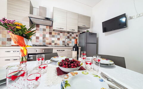 Sinago: Furniture, Interior Design, Apartment, Home, Room, Chair, Kitchen, Kitchen Appliance, Major Appliance, Countertop