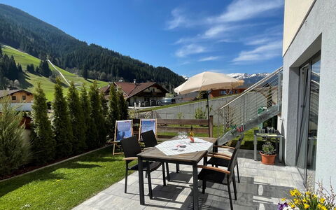 Sonnseit Living: Sky, Plant, Cloud, Building, Furniture, Table, Flowerpot, Chair, Outdoor Furniture, Shade