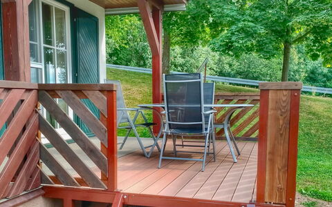 Holiday Hill 26: Porch, Plant, Tree, Wood, Building, Wood Stain, Shade, Window, Grass, Outdoor Furniture