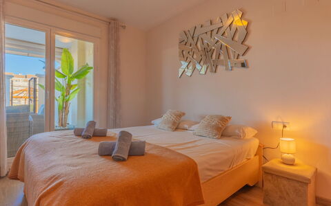 Dénia 479: Bedroom, Bed, Interior Design, Wood, Furniture, Bed Sheet, Bedding, Floor, Flooring, Room