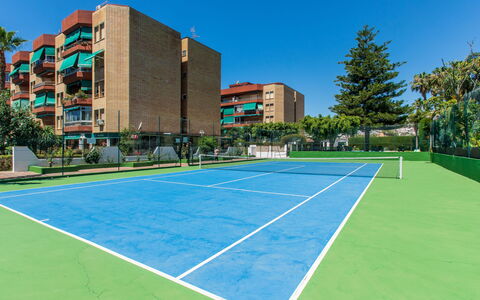 La Najarra: Plant, Sky, Daytime, Property, Building, Window, Tree, Architecture, Shade, Tennis Court