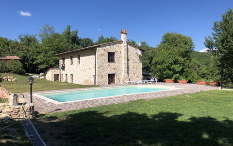 Beautiful Stone Country Villa: Sky, Plant, Tree, Land Lot, Shade, Grass, Leisure, Recreation, Building, Landscape