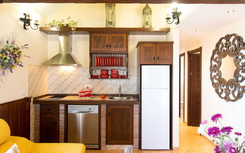 Ariadna: Room, Property, Furniture, Interior Design, Kitchen, Cabinetry, Countertop, Building, House, Yellow