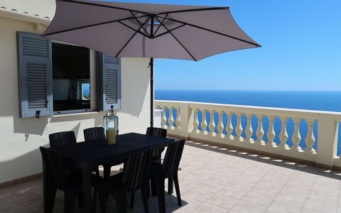 Ventimiglia 629: Property, Furniture, Umbrella, Real Estate, Building, Azure, Table, Ocean, Room, Shade
