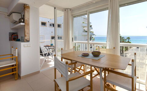Santa Cruz: Furniture, Table, Property, Water, Building, Sky, Interior Design, Lighting, Wood, Chair