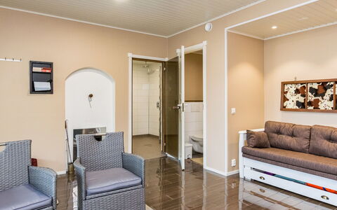 Villa Leinola 1: Furniture, Chair, Outdoor Furniture, Table, Wood, Outdoor Table, Kitchen & Dining Room Table, Shade, Garden, Umbrella