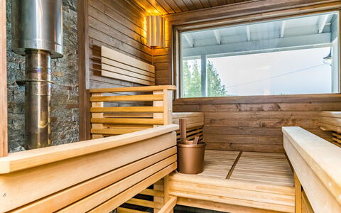 Villa Leinola 1: Furniture, Chair, Outdoor Furniture, Table, Wood, Outdoor Table, Kitchen & Dining Room Table, Shade, Garden, Umbrella