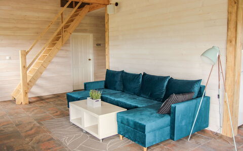 Dom Przy Cisowym Jarze: Couch, Wood, Rectangle, Flooring, Floor, Comfort, Hardwood, Studio Couch, Living Room, Table