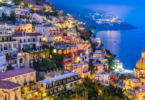 Luxury Blues Apartment: Water, Building, Property, Sky, Blue, Light, Azure, Nature, House, Mountain