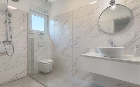 Vine: Bathroom, Tile, Property, Room, Floor, Interior Design, Wall, Plumbing Fixture, Architecture, Tap