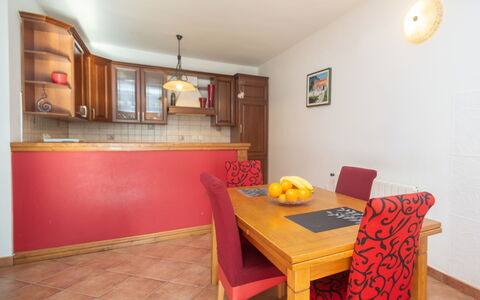 Pula Krnica 120: Room, Furniture, Property, Building, Interior Design, Floor, Table, Real Estate, Ceiling, Dining Room