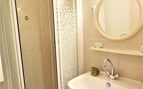 Les Cigalines: Mirror, Tap, Plumbing Fixture, Bathroom Sink, Sink, Property, White, Bathroom, Plant