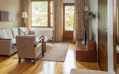 Ylläs Chalets 2207: Balcony, Apartment, Shade, Glass, Condominium, Handrail, Porch, Daylighting, Deck, Outdoor Furniture