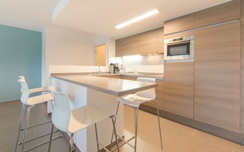 Costae with Balcony: Property, Room, Furniture, Interior Design, Real Estate, Building, Countertop, House, Table, Kitchen