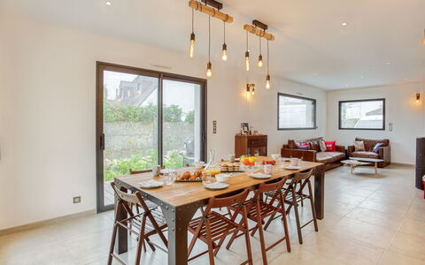 Villa Kerhostin: Room, Property, Furniture, Ceiling, Interior Design, Dining Room, Floor, Table, Building, Real Estate