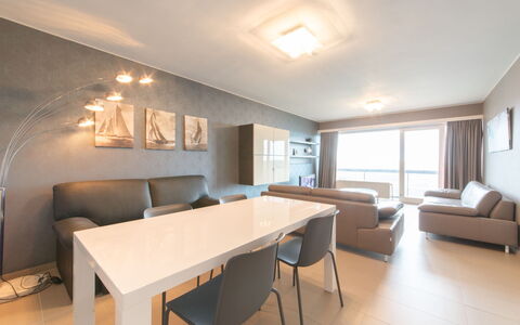 Calista 213 with Balcony: Table, Furniture, Building, Wood, Couch, Chair, House, Interior Design, Living Room, Flooring