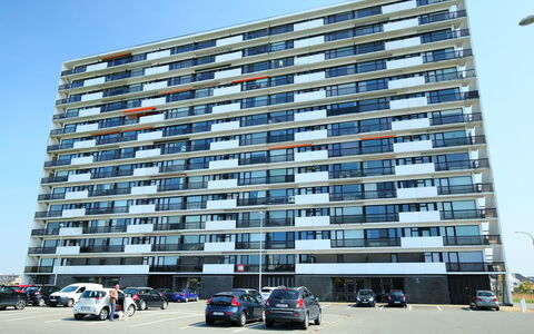 Calista 213 with Balcony: Car, Building, Sky, Vehicle, Wheel, Urban Design, Architecture, Tower Block