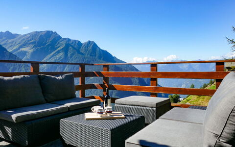 Rustico Catcüc: Blue, Sky, Furniture, Property, Room, Mountain, Patio, Roof, Building, House