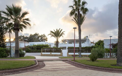 Los Frasquitos: Cloud, Plant, Sky, Daytime, Building, Tree, Arecales, Body Of Water, Road Surface, Urban Design