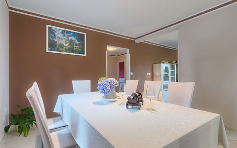 Villa Aniva: Room, Property, Building, Ceiling, Interior Design, Furniture, Dining Room, Real Estate, Table, House