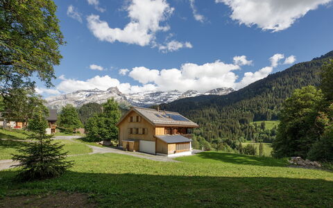Les Diablerets 600: Building, Tree, House, Mountainous Landforms, Home, Mountain, Natural Landscape, Mountain Range, Hill, Cottage