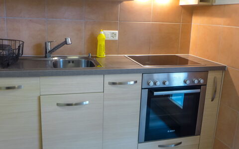 Les Diablerets 600: Kitchen Sink, Cabinetry, Sink, Property, Countertop, Tap, Kitchen Appliance, Plumbing Fixture, Kitchen, Wood