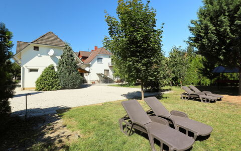Balatonszemes 636: Plant, Sky, Outdoor Bench, Property, Furniture, Building, Tree, Outdoor Furniture, Shade, Land Lot