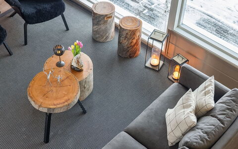 Loma-Saaga 3: Furniture, Wood, Interior Design, Table, Flooring, Floor, Lighting, Chair, Living Room, Coffee Table
