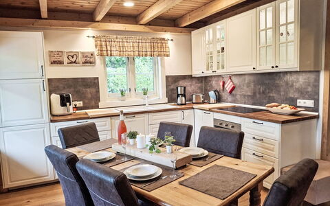 Trollstua: Furniture, Interior Design, Kitchen, Wood, Countertop, Flooring, Cabinetry, Kitchen & Dining Room Table, Home, Ceiling