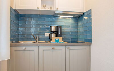 Beech Resort Fleesensee 610.1: Cabinetry, Sink, Countertop, Building, Wood, House, Kitchen, Chair, Floor, Kitchen Appliance