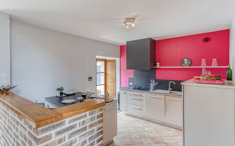 La Tronçonnais: Cabinetry, Countertop, Property, Tap, Sink, Kitchen, Plumbing Fixture, Wood, Interior Design, Lighting