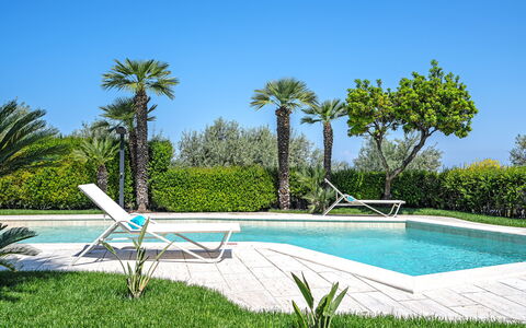 Villa Antonietta: Water, Plant, Sky, Daytime, Azure, Rectangle, Tree, Swimming Pool, Vegetation, Outdoor Furniture