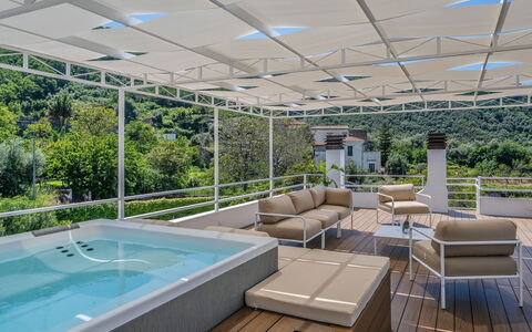 Villa Antonietta: Plant, Water, Property, Furniture, Swimming Pool, Shade, Couch, Interior Design, Outdoor Furniture, Floor