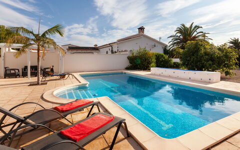 Villa del Capitan: Swimming Pool, Property, Real Estate, Resort, Arecales, Azure, Outdoor Furniture, Sunlounger, Tile, Composite Material