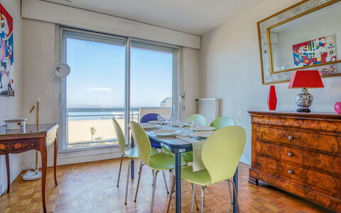 Les Tamaris: Table, Furniture, Property, Chair, Blue, Azure, Wood, Cabinetry, Interior Design, Window