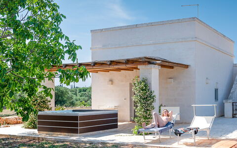 La Torretta - Corte dei Messapi: Plant, Building, Sky, Shade, Outdoor Furniture, Wood, House, Door, Cloud, Tree